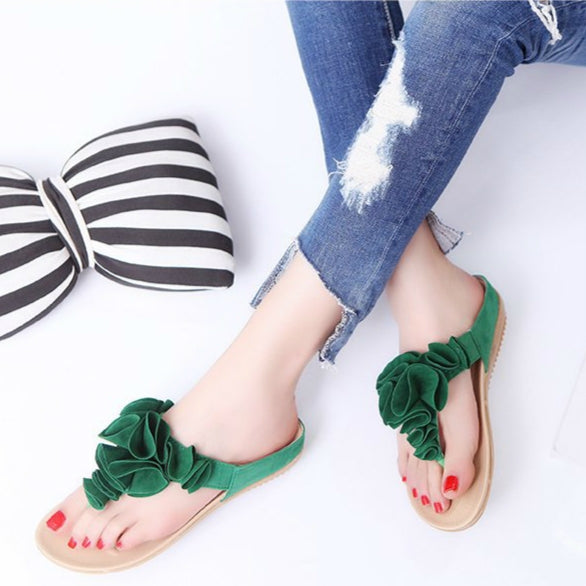 Bohemian Toe Slippers Women Flower Sandals, Shoe Size:38