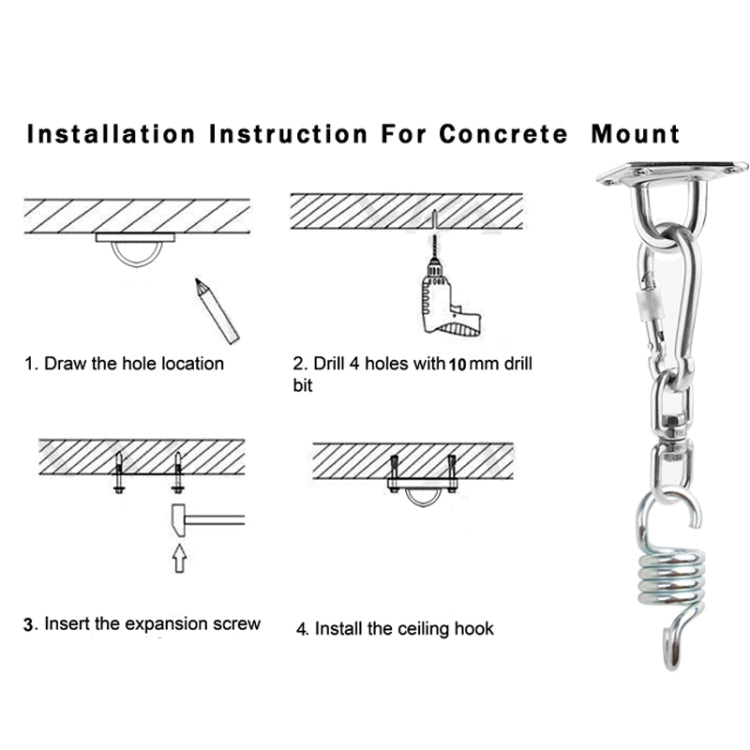 Hammock Hanging Chair Swing Sandbag Bag Hardware Accessories Spring + Hook