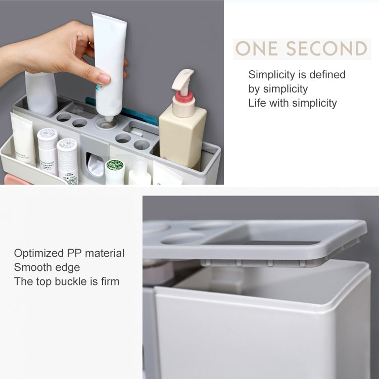 Wall-mounted Lazy Simple Automatic Toothpaste Toothbrush Holder Set, Specification:Family of Three