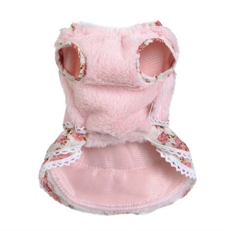 AB118 Pet Clothing Dog Bow Floral Sweater Skirt, Size:S