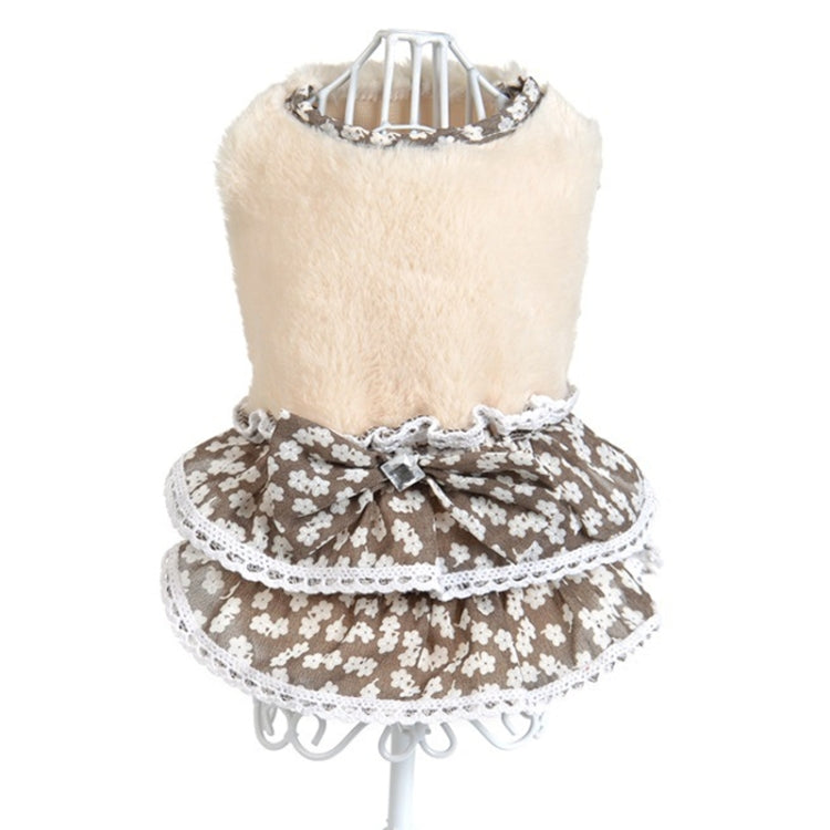 AB118 Pet Clothing Dog Bow Floral Sweater Skirt, Size:S