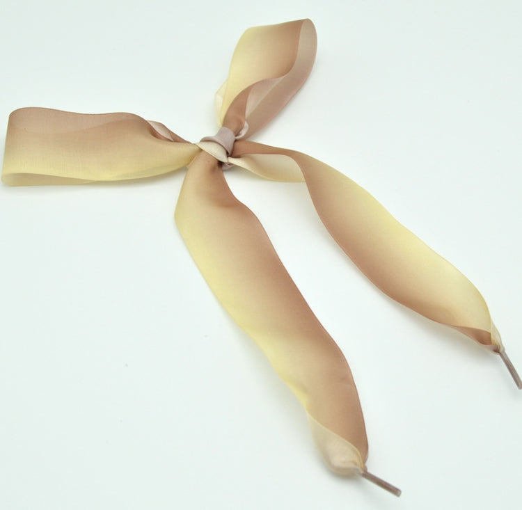 Gradient Color 4cm Width Satin Silk Ribbon Shoelaces Sneaker Sport Shoes White Shoes Laces, Length:80cm