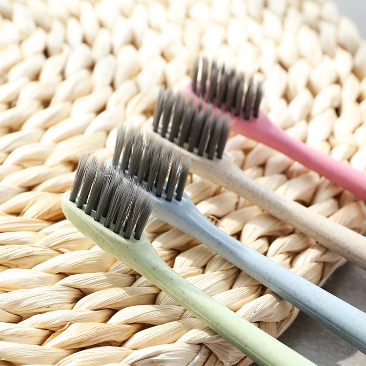 10 PCS Adult Soft Toothbrush Portable Cleaning Charcoal Bristle Brush with Travel Storage Case Random Color