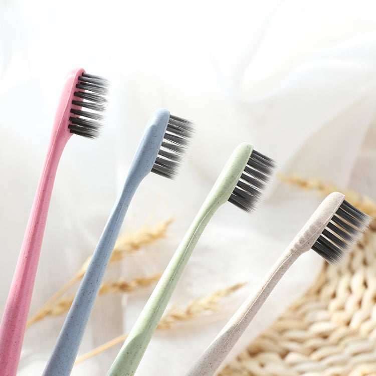 10 PCS Adult Soft Toothbrush Portable Cleaning Charcoal Bristle Brush with Travel Storage Case Random Color