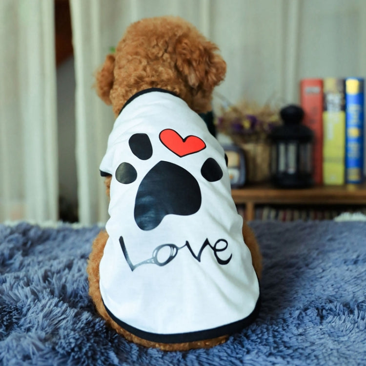 Pet Clothes Dog Love Pattern Vest Dog Clothes, Size:XS