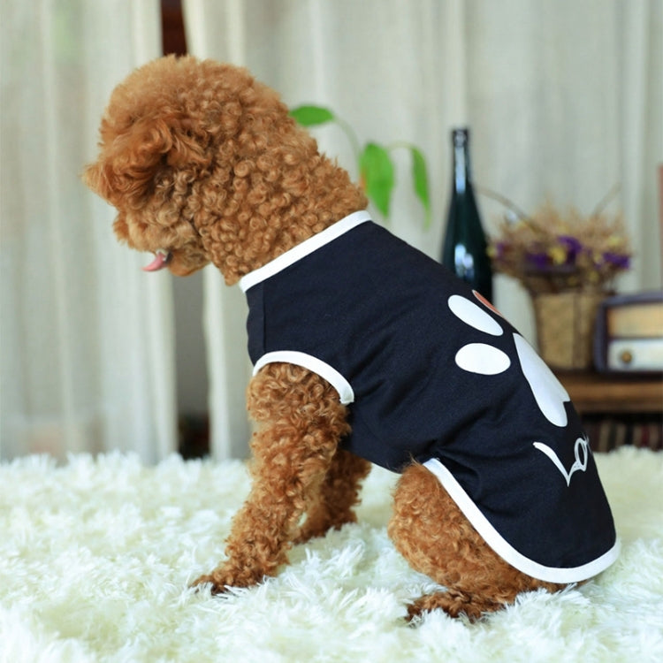 Pet Clothes Dog Love Pattern Vest Dog Clothes, Size:S