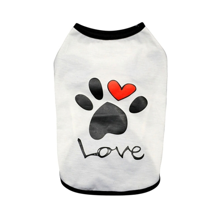 Pet Clothes Dog Love Pattern Vest Dog Clothes, Size:S