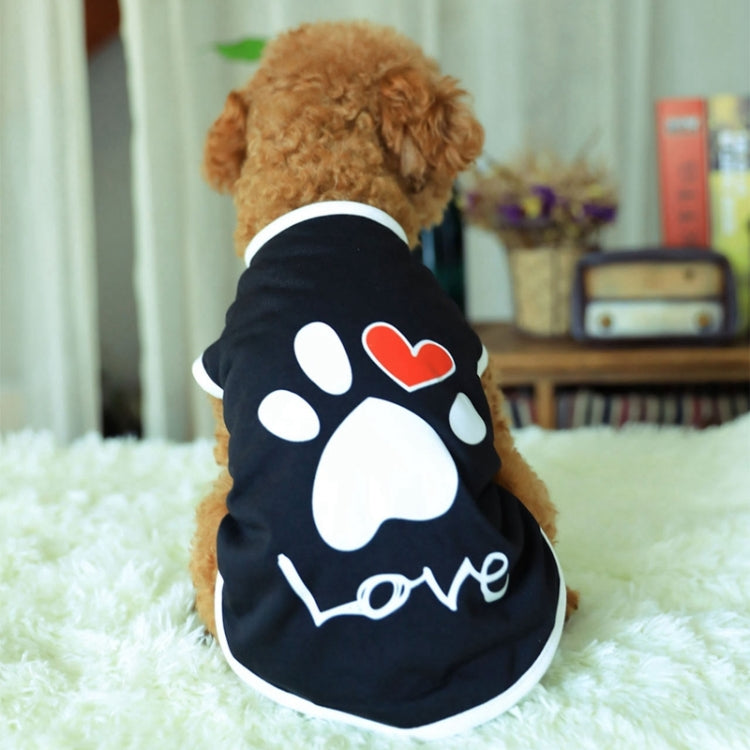 Pet Clothes Dog Love Pattern Vest Dog Clothes, Size:M