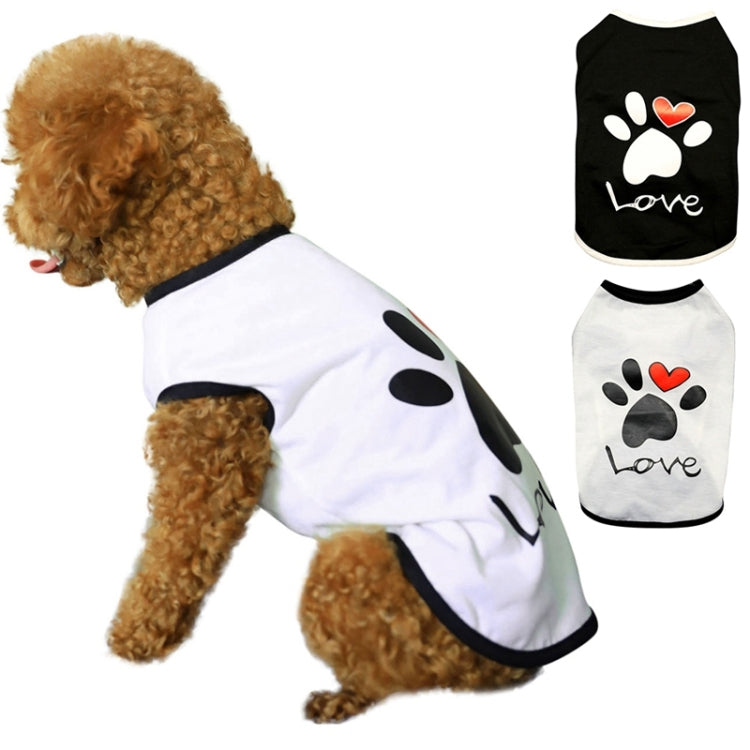 Pet Clothes Dog Love Pattern Vest Dog Clothes, Size:M