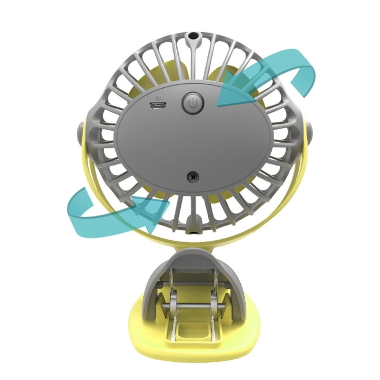 360 Degree -Round Rotation Mini Cooling Air Fan 4 Speed Adjustable Portable USB Rechargeable Desktop Clip Fan
