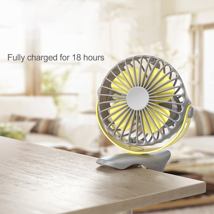 360 Degree -Round Rotation Mini Cooling Air Fan 4 Speed Adjustable Portable USB Rechargeable Desktop Clip Fan