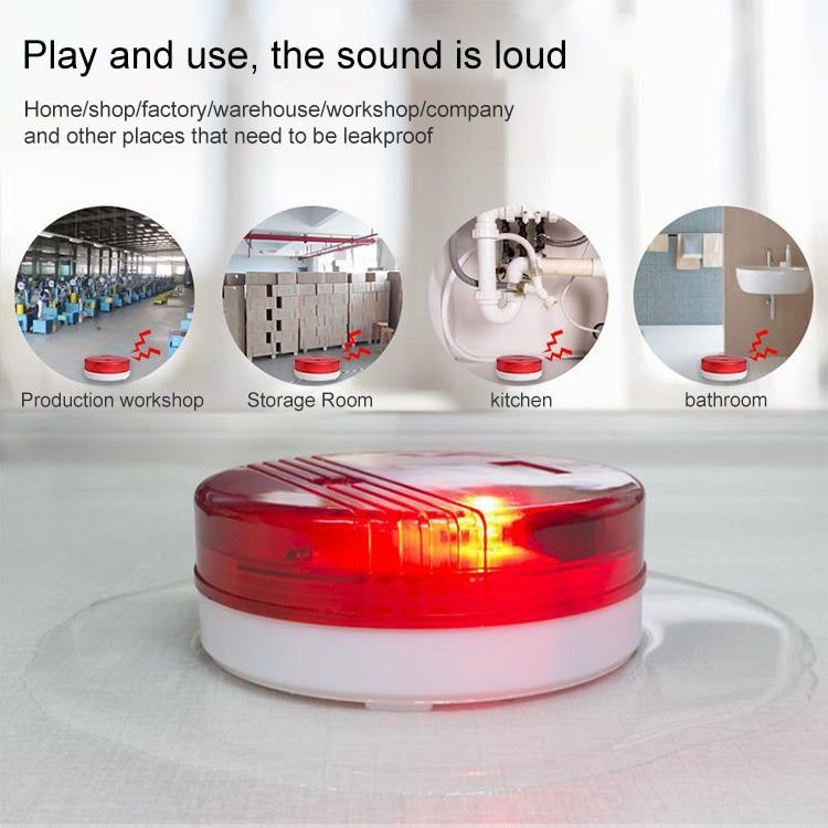 Independent Water Leakage Alarm with Sound&light 85dB Flooding Detector Wireless Strobe Water Leak Sensor