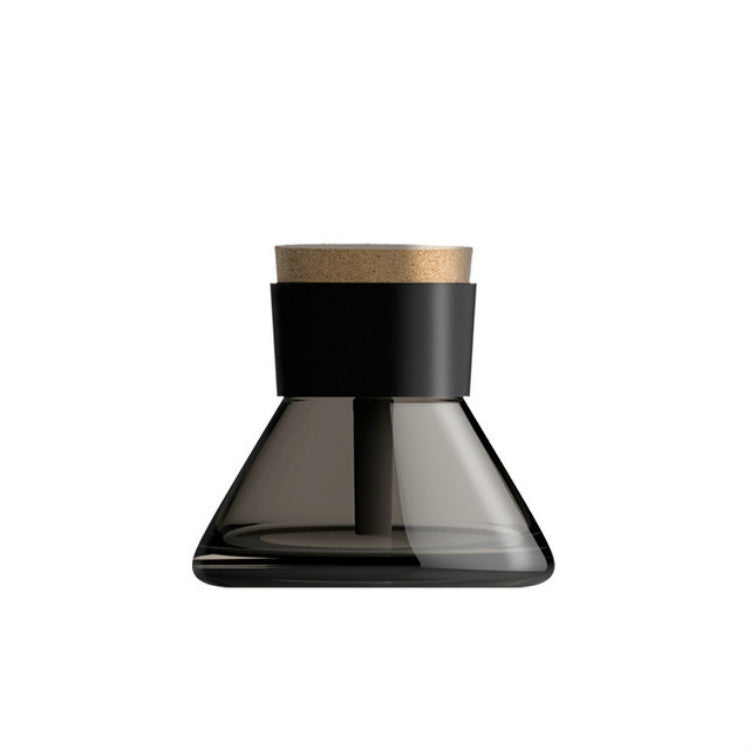 Mini Perfume Bottle Humidifier Glass LED Night Light USB Desktop Diffuser(Black)