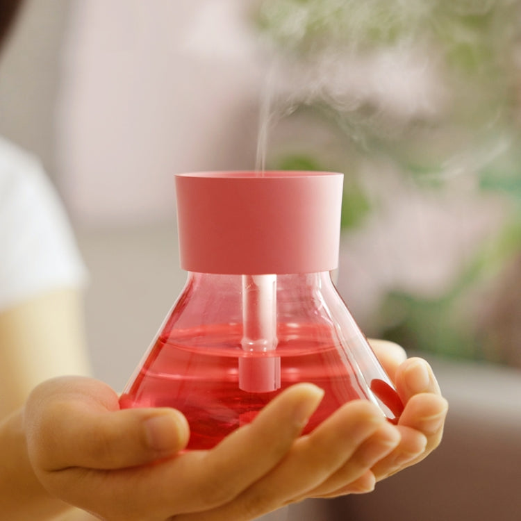 Mini Perfume Bottle Humidifier Glass LED Night Light USB Desktop Diffuser(Black)