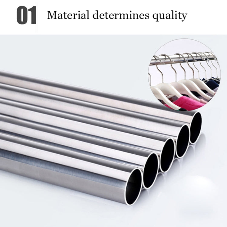 Stainless Steel Folding Drying Racks Floor-standing Balcony Clothes Racks Portable Indoor T-hangers Holder, Size:125-185cm Extension