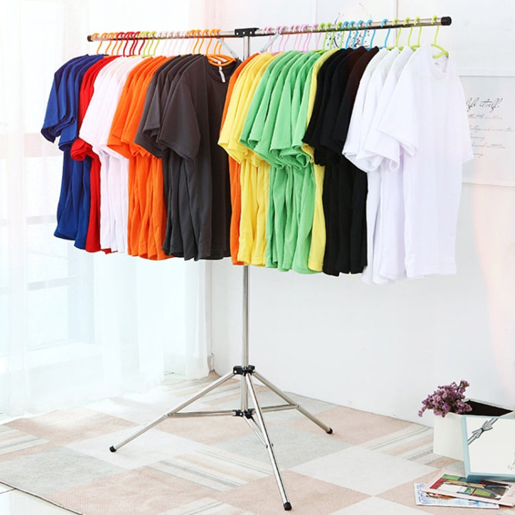 Stainless Steel Folding Drying Racks Floor-standing Balcony Clothes Racks Portable Indoor T-hangers Holder, Size:165cm