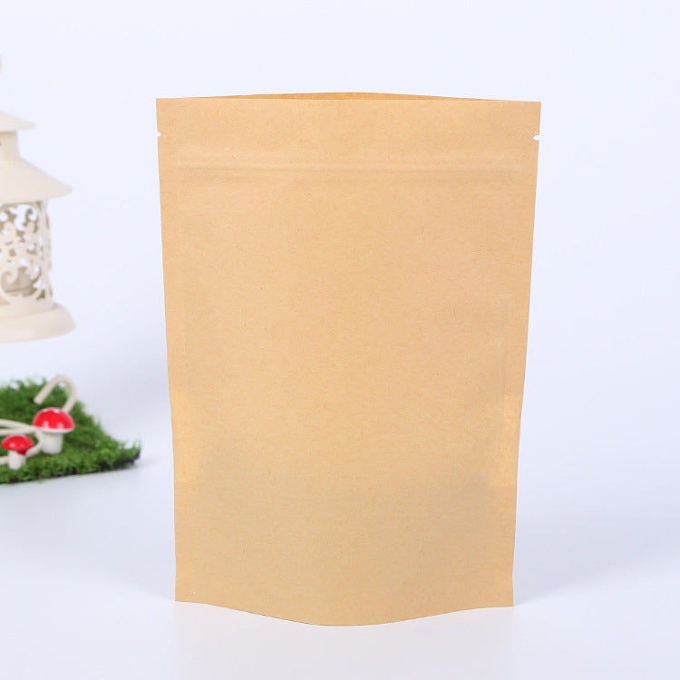 50 PCS Zipper Self Sealing Kraft Paper Bag with Window Stand Up for Gifts/Food/Candy/Tea/Party/Wedding Gifts, Bag Size:20x30+5cm