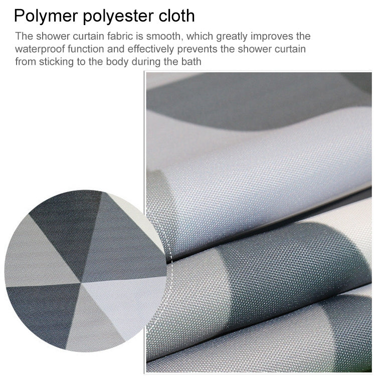 Curtains for Bathroom Waterproof Polyester Fabric Moldproof Bath Curtain, Size:200x240cm