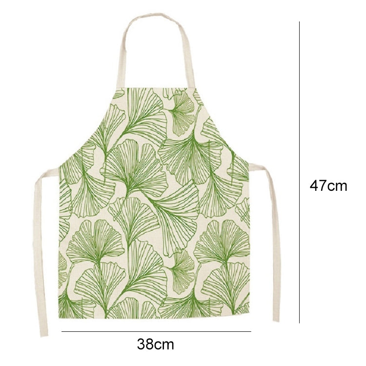 Cotton Linen Creative Plant Foliage Pattern Sleeveless Apron, Size:47x38cm
