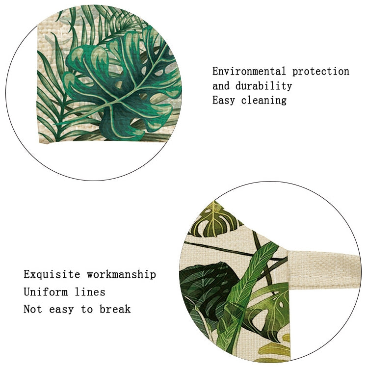 Cotton Linen Creative Plant Foliage Pattern Sleeveless Apron, Size:68x55cm