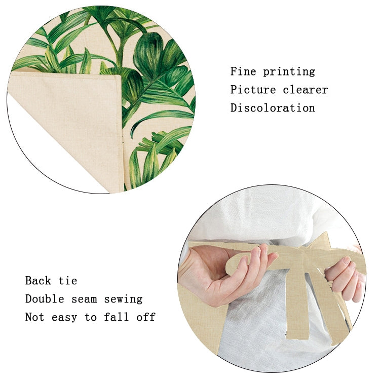 Cotton Linen Creative Plant Foliage Pattern Sleeveless Apron, Size:68x55cm