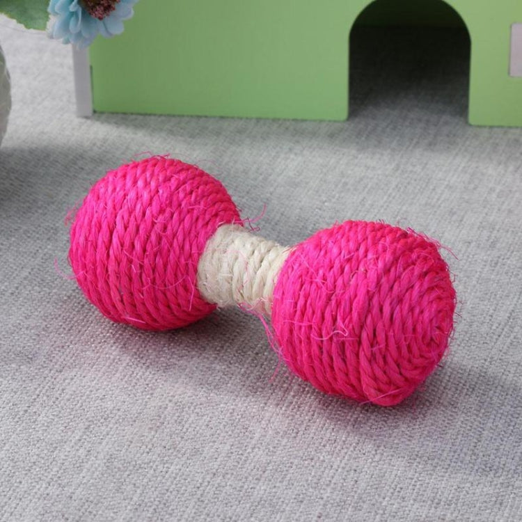 3 PCS Kitten Teaser Playing Chew Scratch Catch Sisal Ball Pet Dumbbell Interactive Training Toys(Pink)