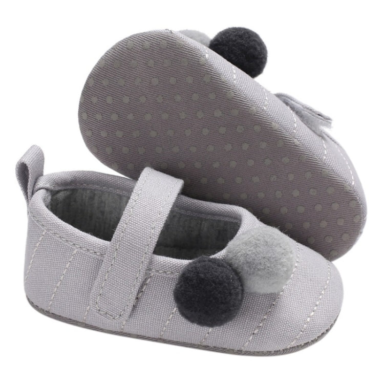 Baby Girl Lovely Printing Shoes Small Fresh Pompon Decoration Baby Princess Shoes(White)