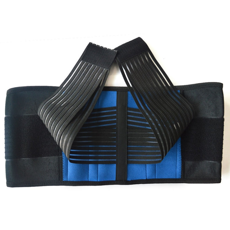Black Blue Elastic Neoprene Warm Waist Protector Adjustable Waist Belt, Size:S