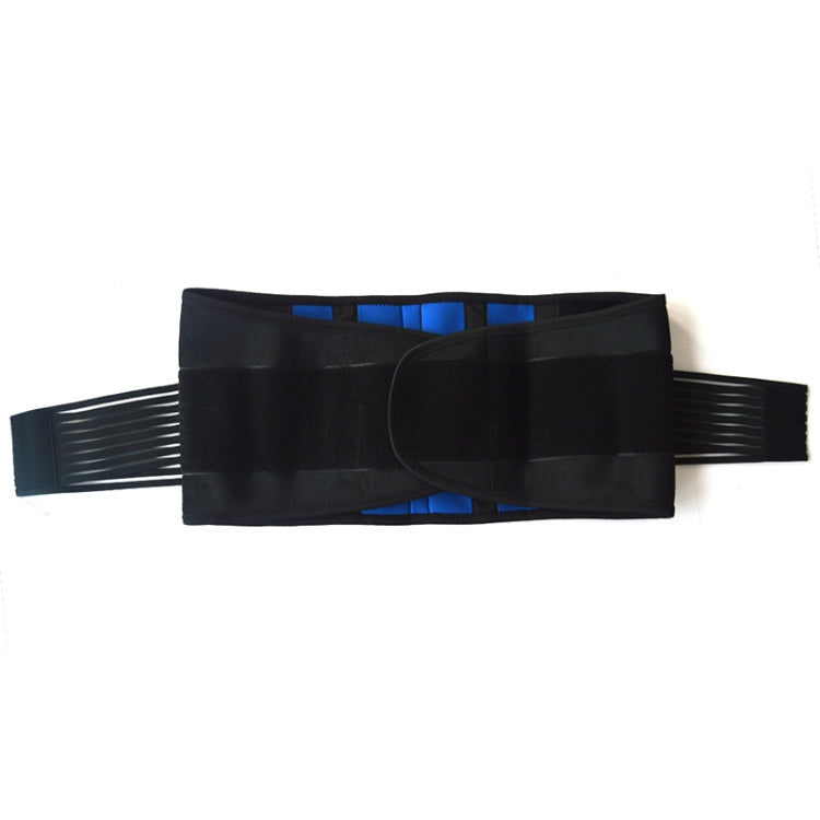 Black Blue Elastic Neoprene Warm Waist Protector Adjustable Waist Belt, Size:S