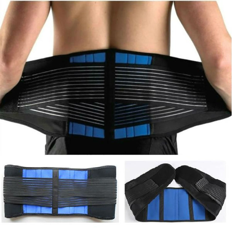 Black Blue Elastic Neoprene Warm Waist Protector Adjustable Waist Belt, Size:S