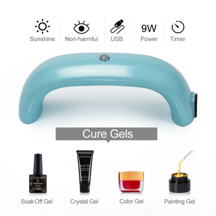 9W Mini Portable Nail Rainbow Light Dual Light UV Phototherapy Machine Nail Dryer Tools