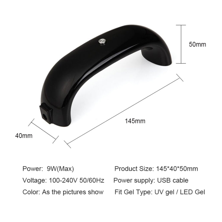 9W Mini Portable Nail Rainbow Light Dual Light UV Phototherapy Machine Nail Dryer Tools