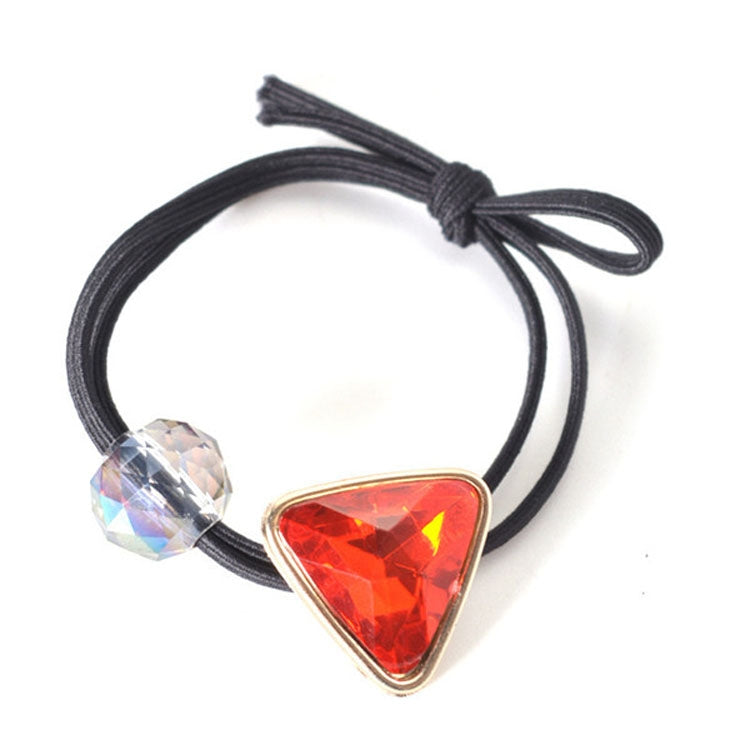 Geometric Rhinestone Elastic Hair Band Hair Accessories For Girls, Color:Red Rhinestone