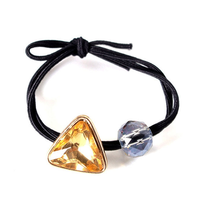 Geometric Rhinestone Elastic Hair Band Hair Accessories For Girls, Color:Champagne Rhinestone