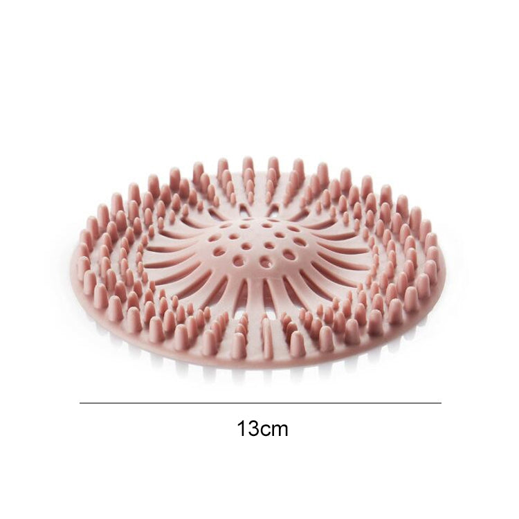 10 PCS Bathroom Kitchen Hair filter Mesh Sink Anti-clogging Silicone Floor Drain Mat(Pink)