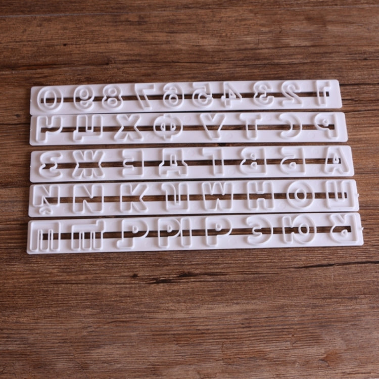 Russian Letters Fondant Molds Embosser Sugar Craft Alphabet Moulds Cake Dessert Decor DIY Bakeware Tools, Size:24x2.6x0.6cm