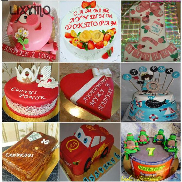 Russian Letters Fondant Molds Embosser Sugar Craft Alphabet Moulds Cake Dessert Decor DIY Bakeware Tools, Size:24x2.6x0.6cm