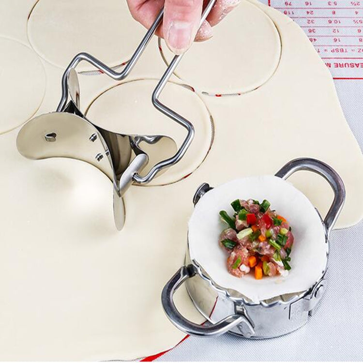 Stainless Steel Dumpling Maker Dough Cutter Dumpling Mould Kitchen Accessories Pastry Tools, Specification:Large 9.7cm with White Box