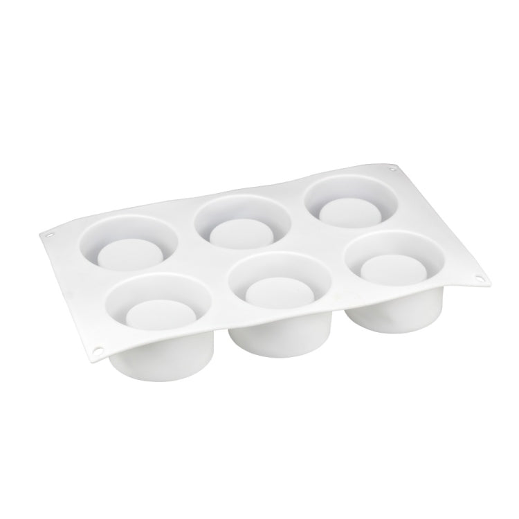 3D Silicone 6 Holes Cake Mold Baking Pastry Mousse Chocolate Mold(White)