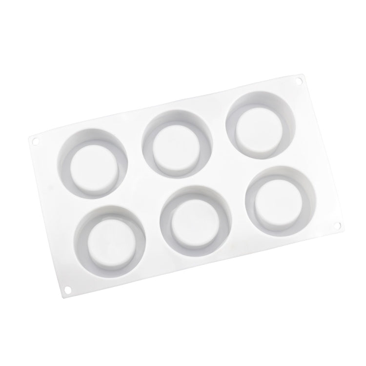 3D Silicone 6 Holes Cake Mold Baking Pastry Mousse Chocolate Mold(White)