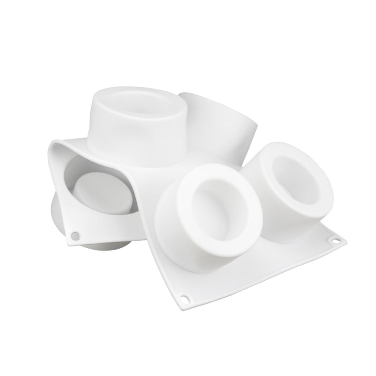 3D Silicone 6 Holes Cake Mold Baking Pastry Mousse Chocolate Mold(White)