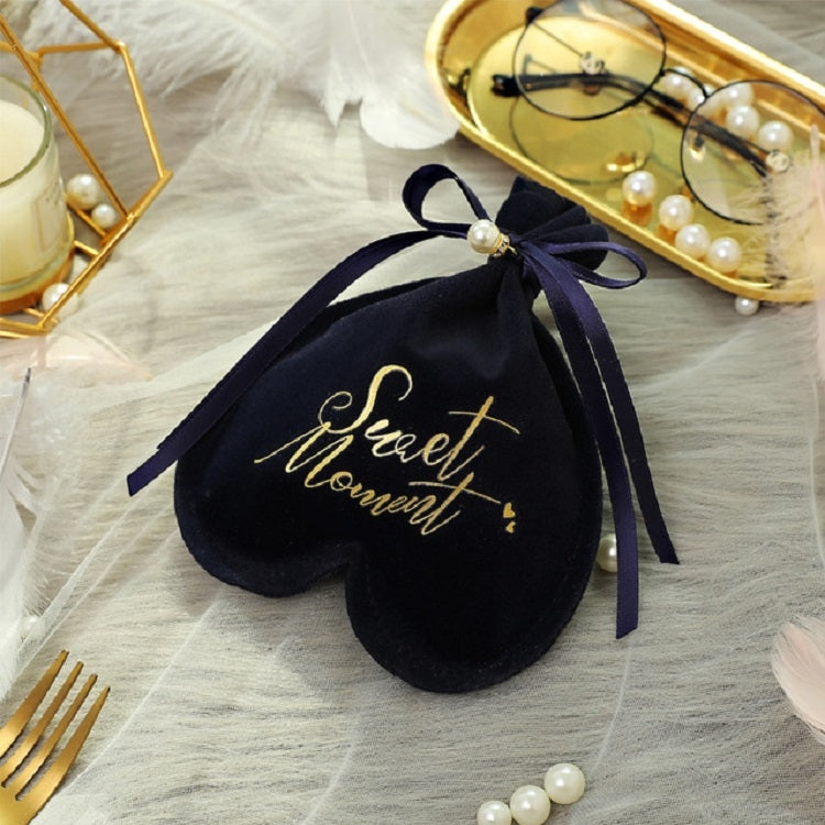 2 PCS Wedding Candy Bag Velvet Wedding Portable Beam Mouth Bag Bronzing Candy Bag