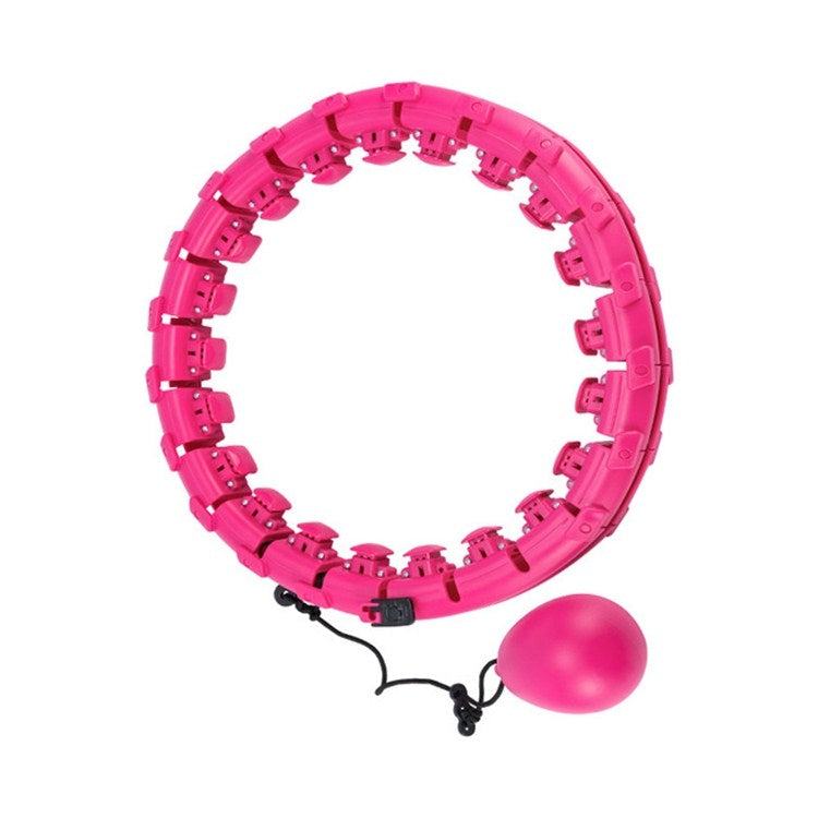 360-degree Surround Massage Not Drop Fitness Hoop with Sandbags, Size:19 Knots (Waistline: 90cm)(Pink)