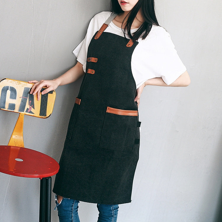 Washed Canvas Apron Chef Cafe Shop BBQ Hairdresser Aprons