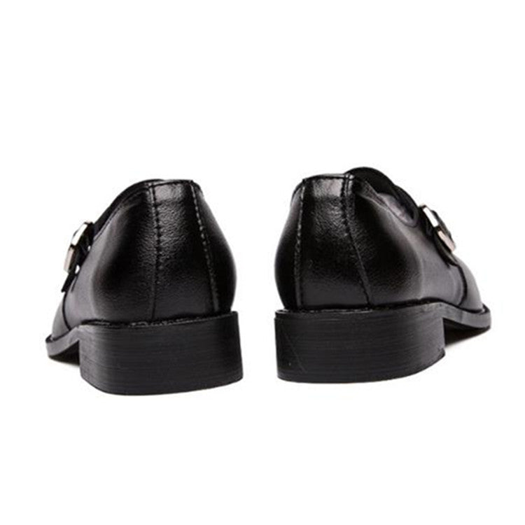 Men Leather Shoes Office Loafers Man Casual Wedding Shoes, Size:46(Brown)