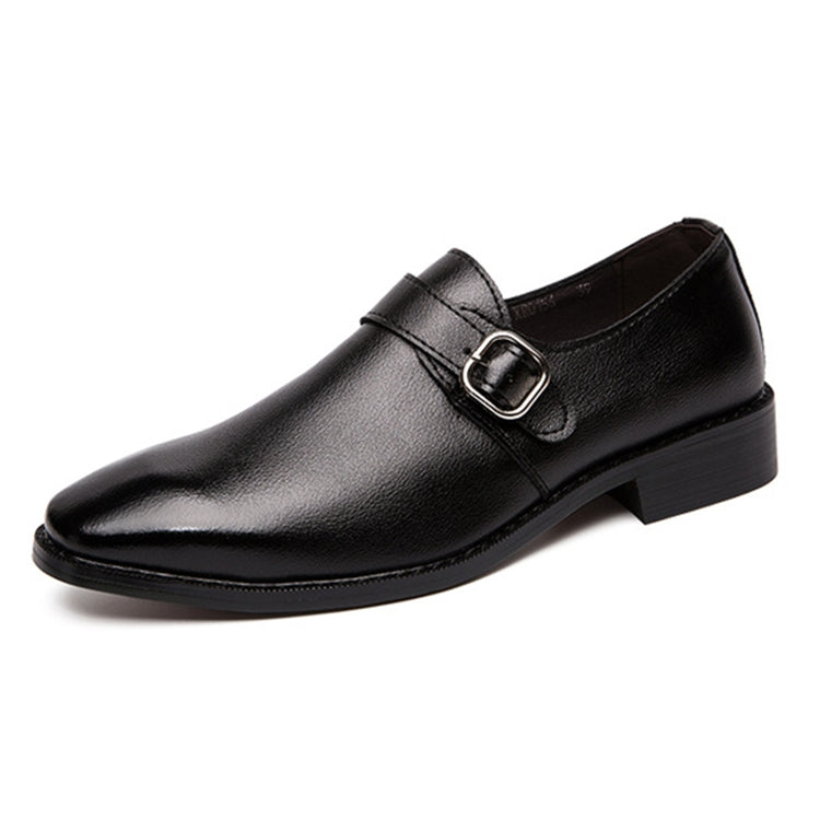 Men Leather Shoes Office Loafers Man Casual Wedding Shoes, Size:47(Black)