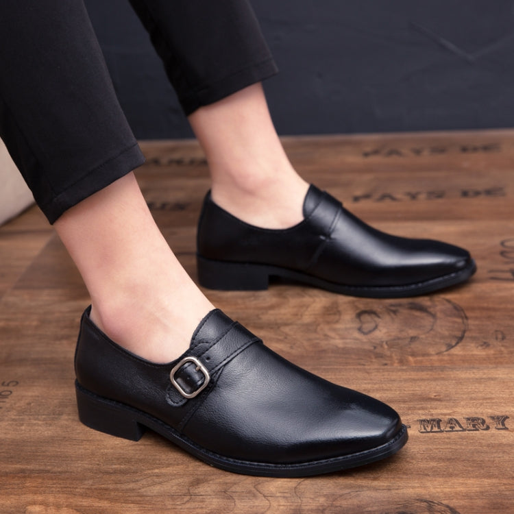 Men Leather Shoes Office Loafers Man Casual Wedding Shoes, Size:47(Black)
