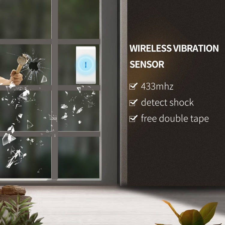 Wireless Door and Window Vibration Detector Household Anti Theft Alarm Accessories Sensor(White)
