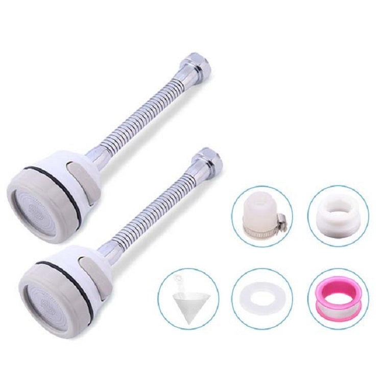 Kitchen Faucet Splash-proof Extender Water-saving Booster, Specification:2 PCS Plastic 3 Files + Filter
