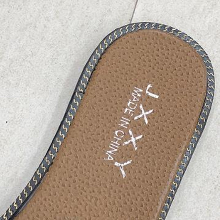 Lotus Leaf Edge Beach Flat Bottom Sandals Slippers, Size:36